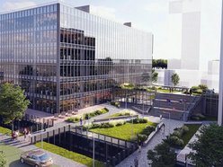 Łódź. Wielka budowa przy CKD z lotu ptaka. Powstaje nowy gmach Uniwersytetu Medycznego