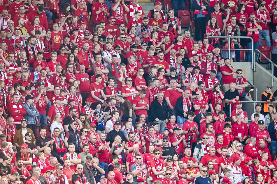 Kibice na meczu Widzewa Łódź