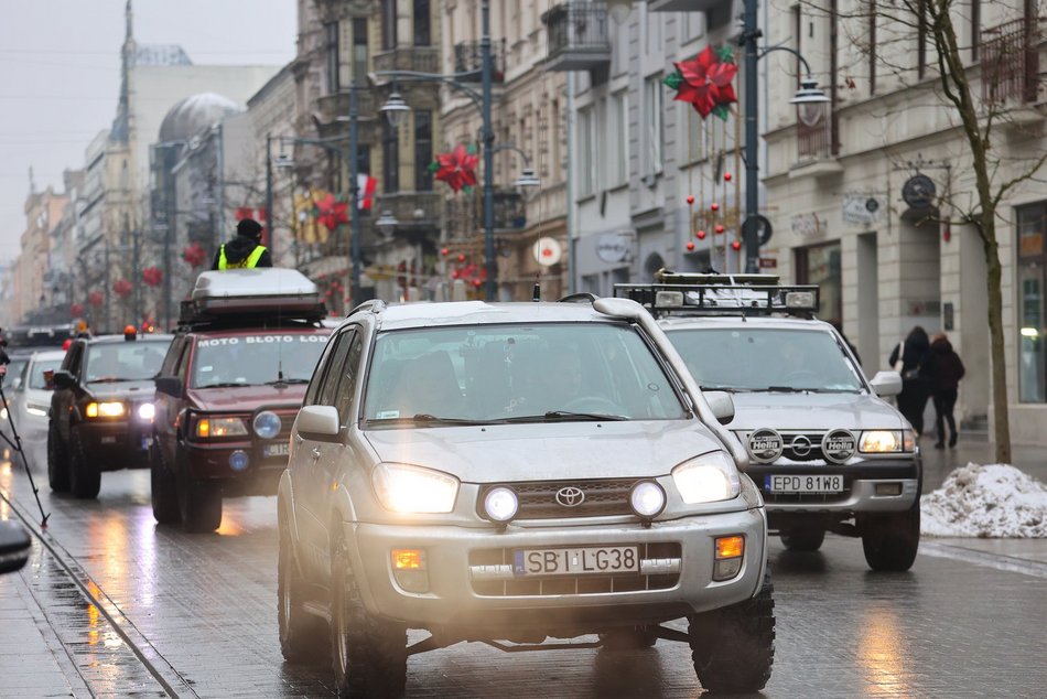 Łódź. WOŚP 2026 w Łodzi. Motoszarża po raz pierwszy opanowała Piotrkowską! [ZDJĘCIA]