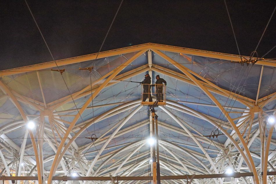 Stajnia Jednorożców w Łodzi podczas mycia