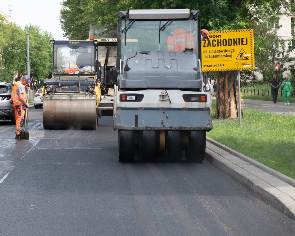 Układanie asfaltu na ul. Zachodniej