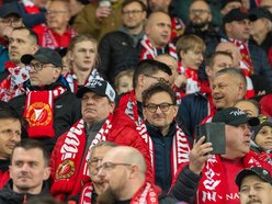 Kibice na meczu Widzewa Łódź z Radomiakiem Radom