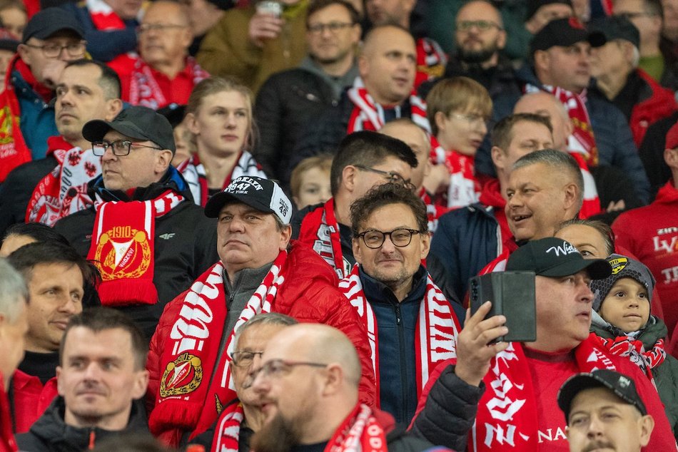 Kibice na meczu Widzewa Łódź z Radomiakiem Radom