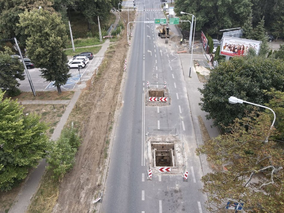 remont ulicy z lotu ptaka