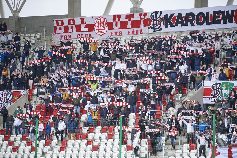 Kibice na meczu ŁKS Łódź - Chojniczanka Chojnice