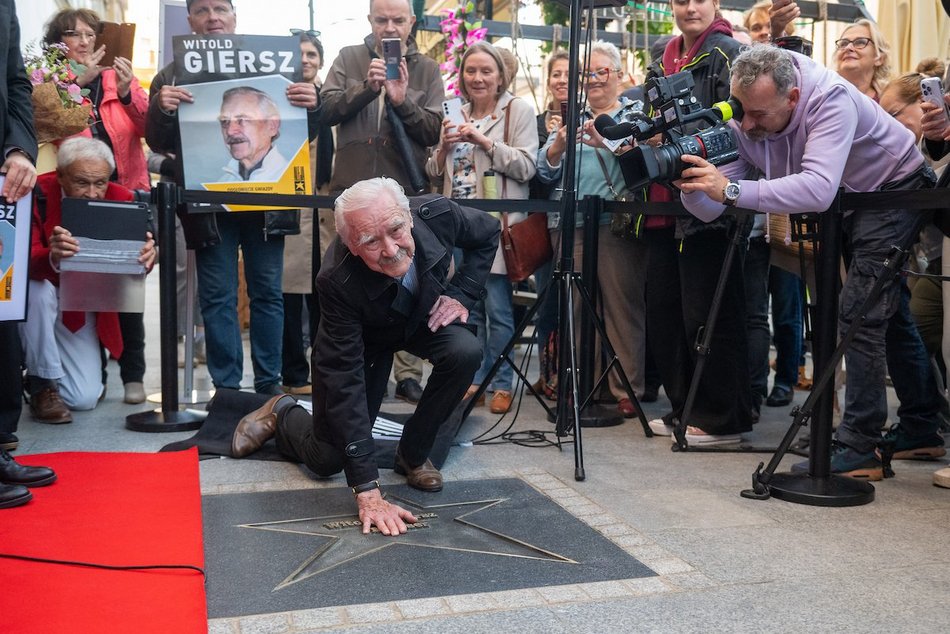 Łódź. Witold Giersz w Alei Gwiazd na Piotrkowskiej