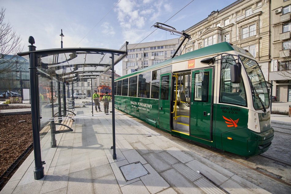 Przejazd testowy tramwaju MPK Łódź na ul. Legionów