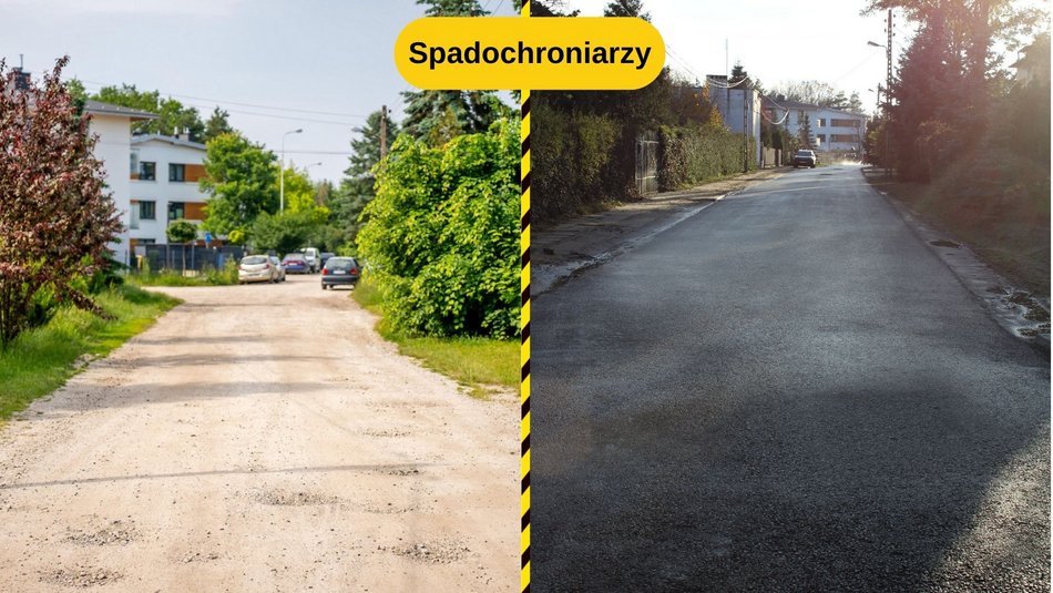 Łódź. Ulica Spadochroniarzy w Łodzi przed i po remoncie