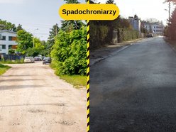 Łódź. Ulica Spadochroniarzy w Łodzi przed i po remoncie