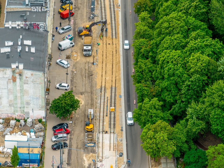 remont ulicy z lotu ptaka