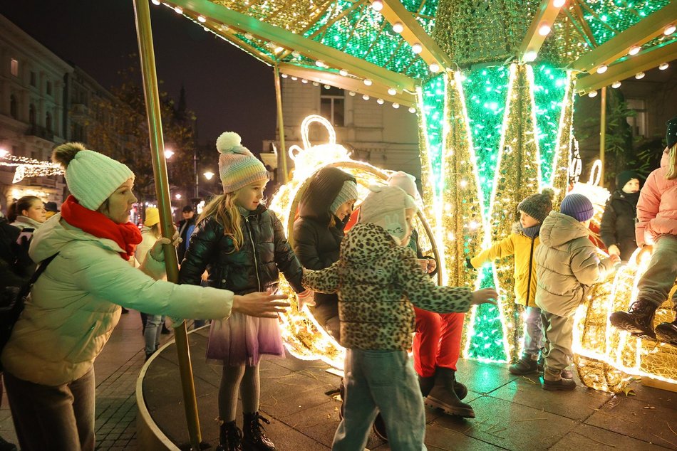 Świąteczna iluminacja Piotrkowskiej Łódź