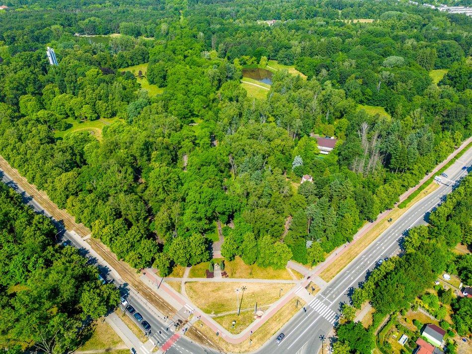 Park na Zdrowiu z lotu ptaka