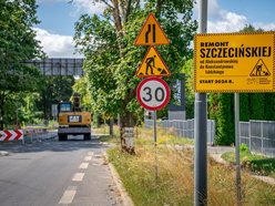 Ulica Szczecińska - remont, wygrodzenia