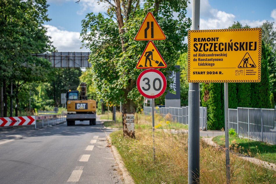 Ulica Szczecińska - remont, wygrodzenia