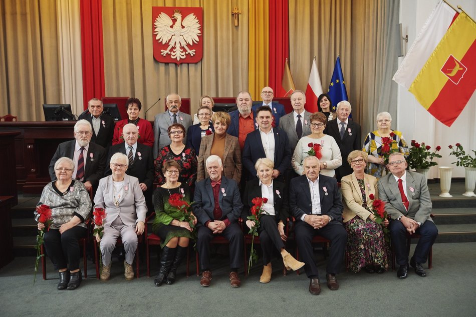 Uroczystość wręczenia medali z okazji długiego pożycia małżeńskiego