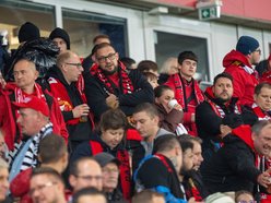 Kibice na meczu Widzewa Łódź z Radomiakiem Radom