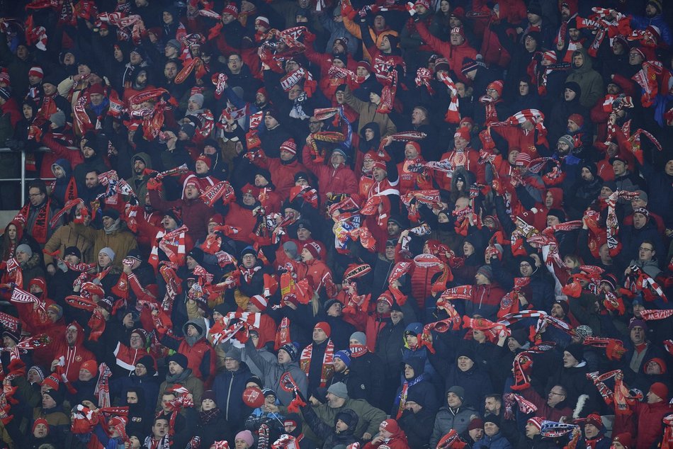 Kibice na meczu Widzewa Łódź - Pogoń Szczecin