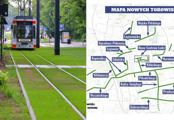 MPK Łódź - mapa torowisk po remoncie