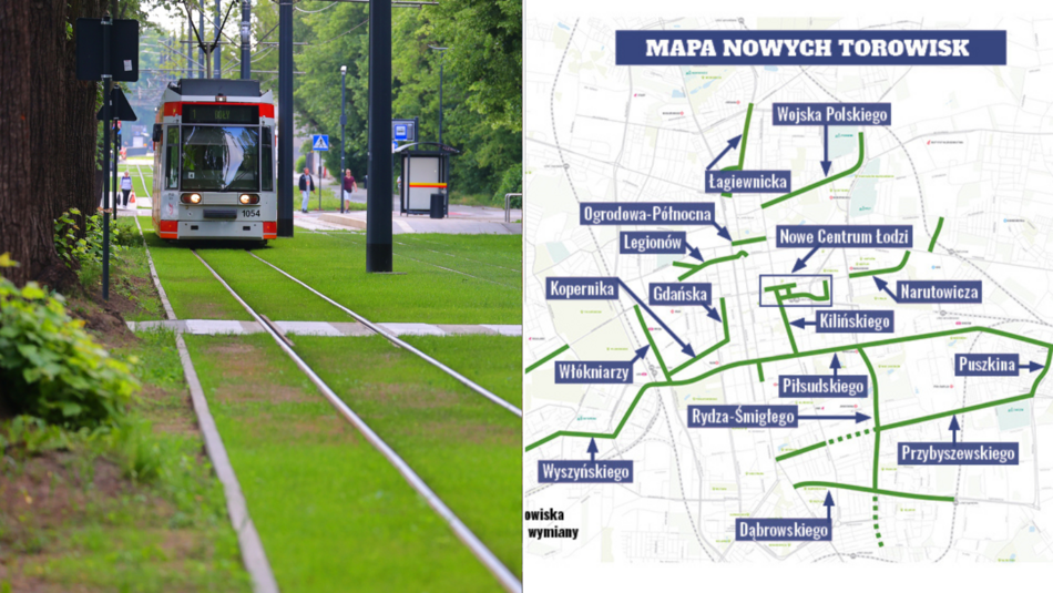 MPK Łódź - mapa torowisk po remoncie