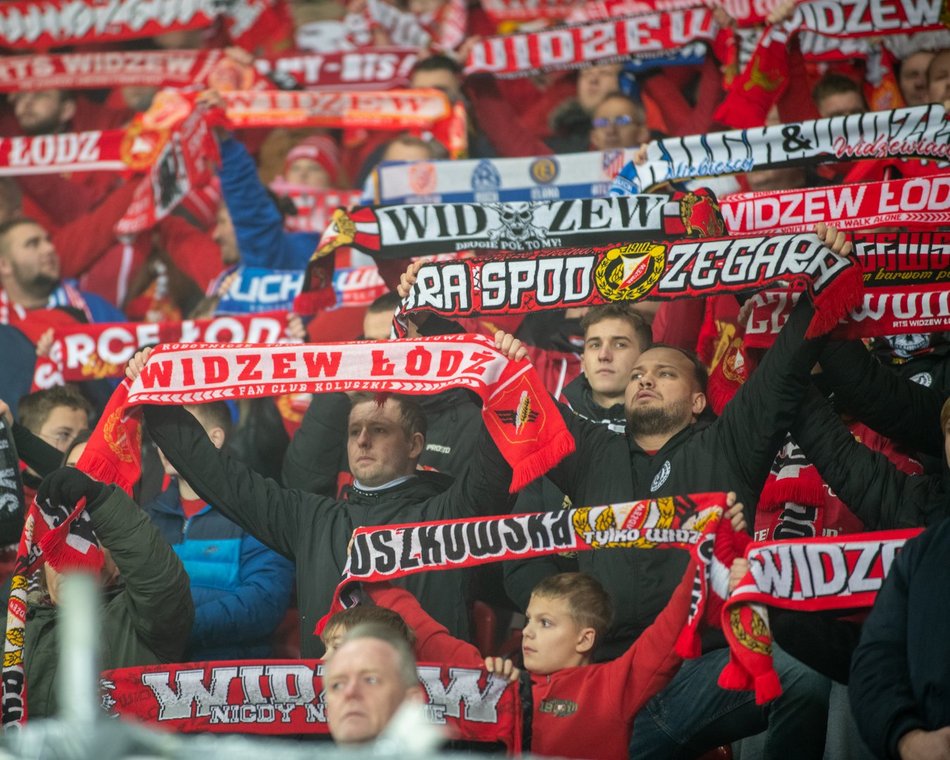 Kibice na meczu Widzew Łódź - Raków Częstochowa