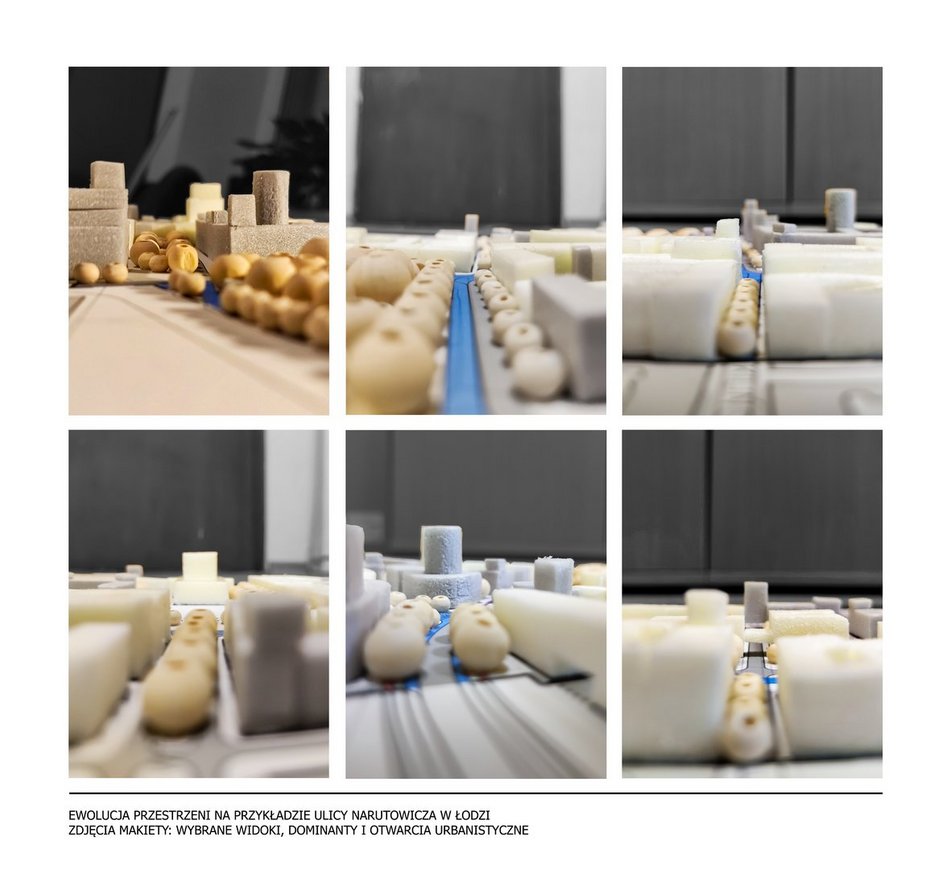 Łódź. Ulica Narutowicza w Łodzi - makieta Adama Miziołka