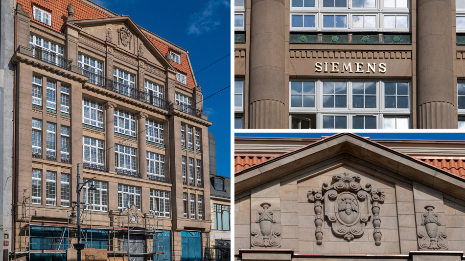 Łódź. Kamienica Siemensa w Łodzi odsłoniła elewację. Zegar, ażurowe balustrady, balkony i więcej
