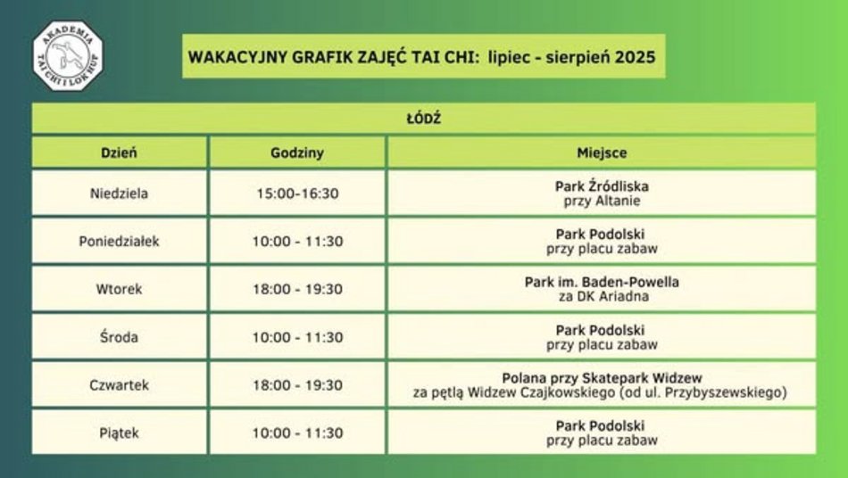 Łódź. Tai Chi dla seniorów z Łodzi. Zadbaj o zdrowie na bezpłatnych zajęciach w parkach