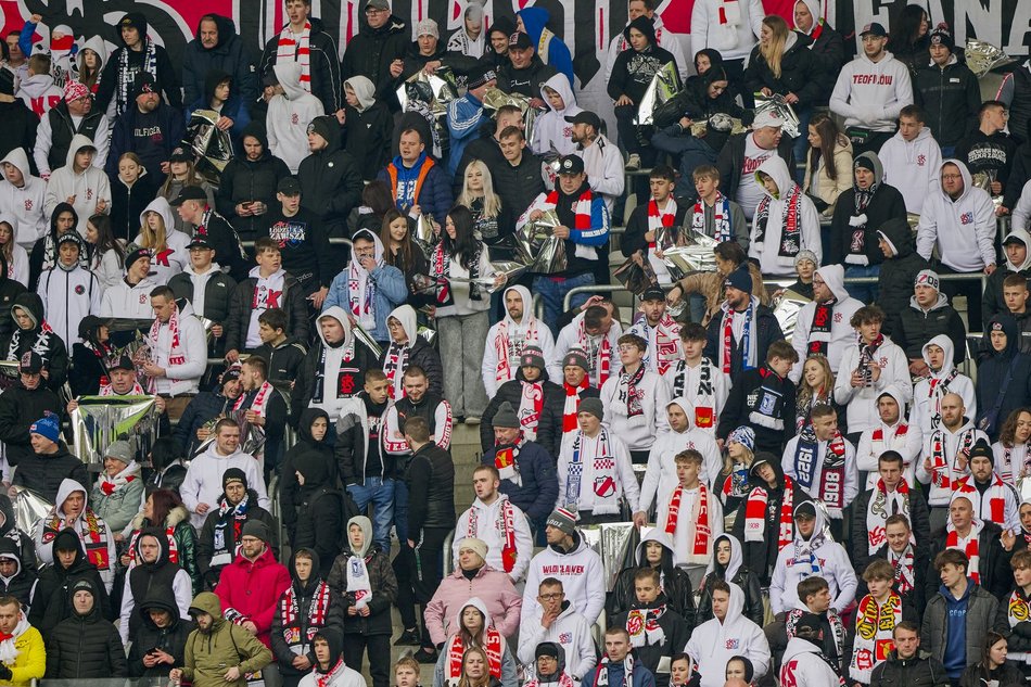 Kibice na meczu ŁKS Łódź - Lech Poznań