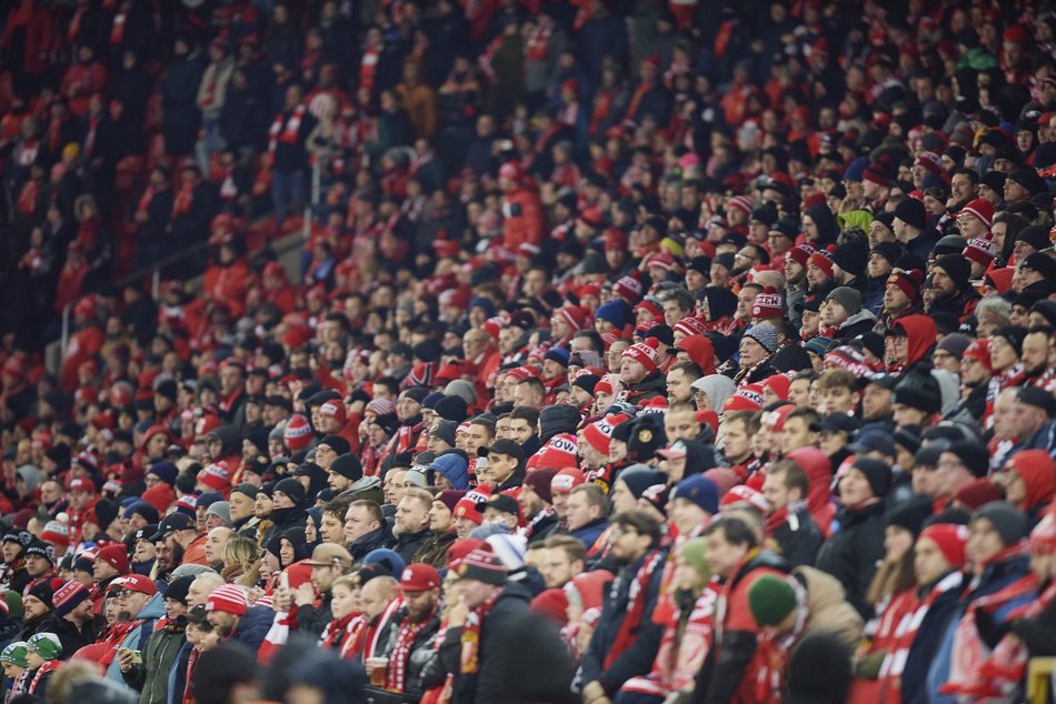 Mecz Widzew Łódź–Śląsk Wrocław, kibice na trybunach, zdjęcia