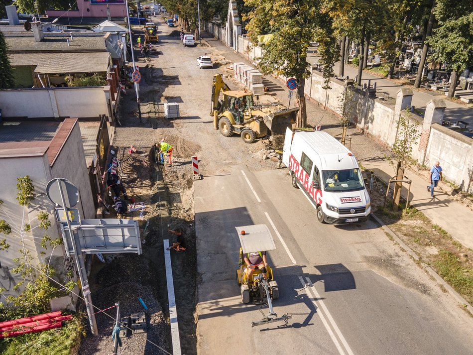 Remont ulicy Ogrodowej w Łodzi.