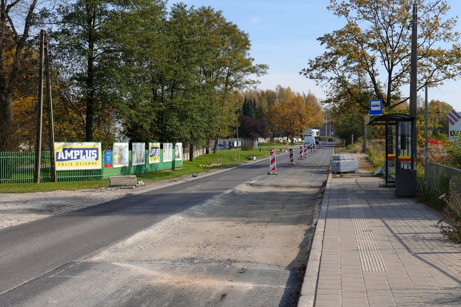 widok na roboty drogowe na ulicy Aleksandrowskiej