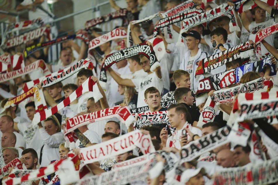 Kibice na meczu ŁKS Łódź - Jagiellonia Białystok