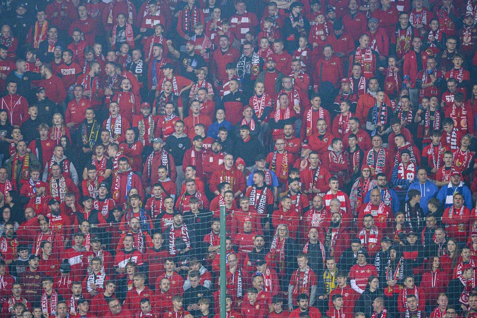 Kibice na meczu Widzewa Łódź z Górnikiem Zabrze