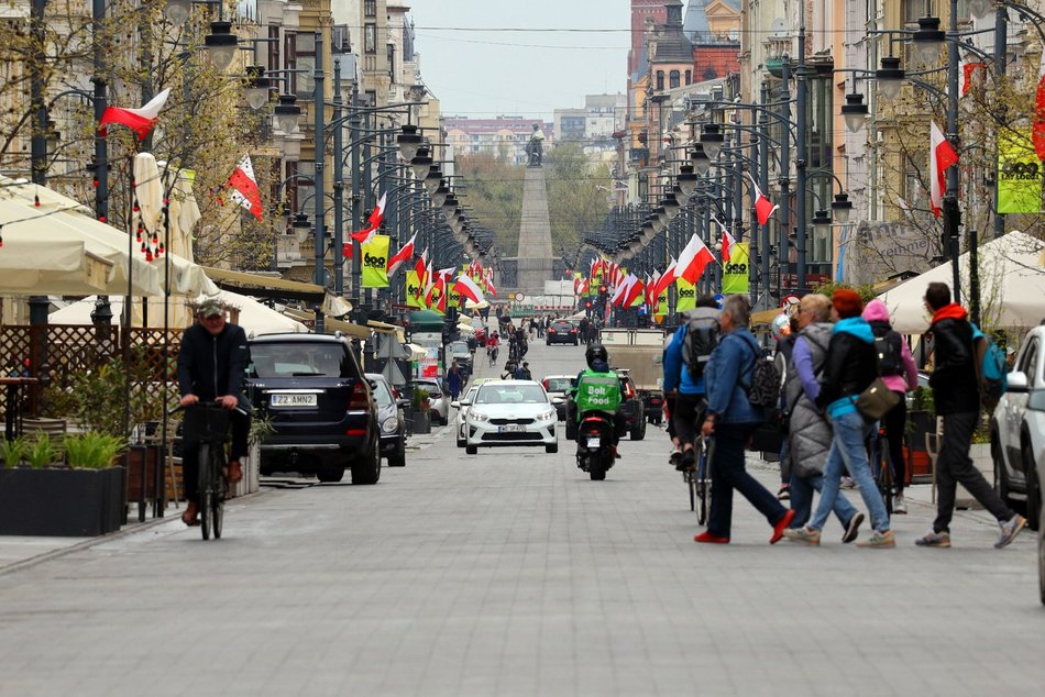 Dzień Flagi w Łodzi. Tłumy mieszkańców na Piotrkowskiej [ZDJĘCIA]