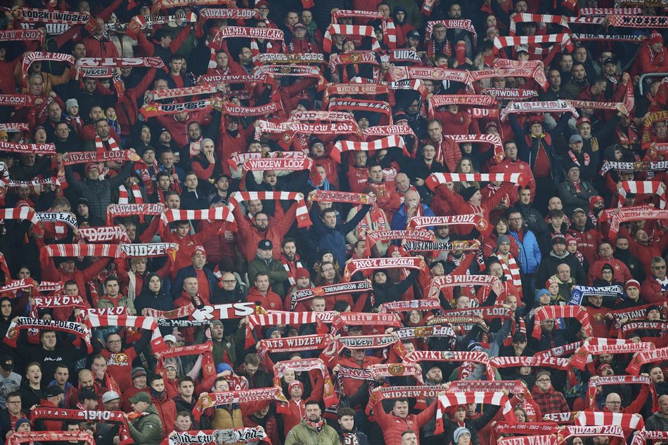 Kibice na meczu Widzew Łódź – Warta Poznań
