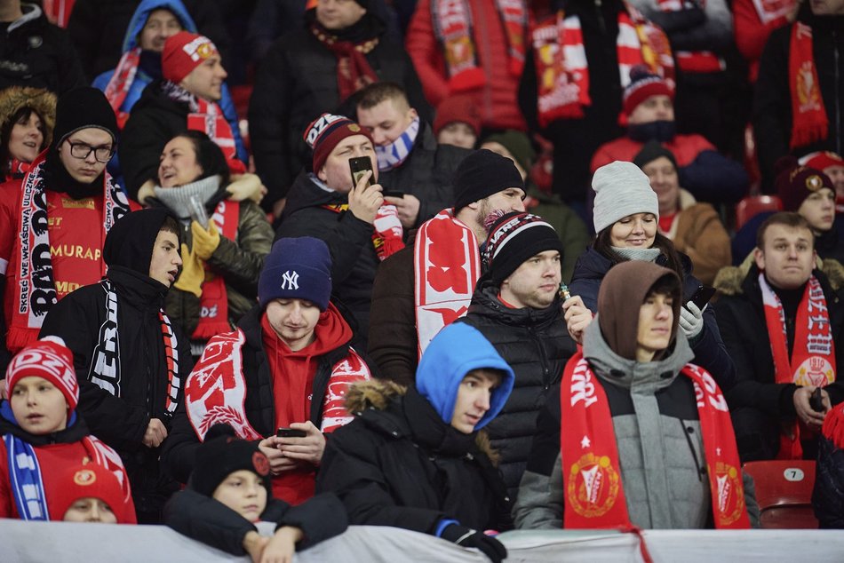 Kibice na meczu Widzewa Łódź - Pogoń Szczecin
