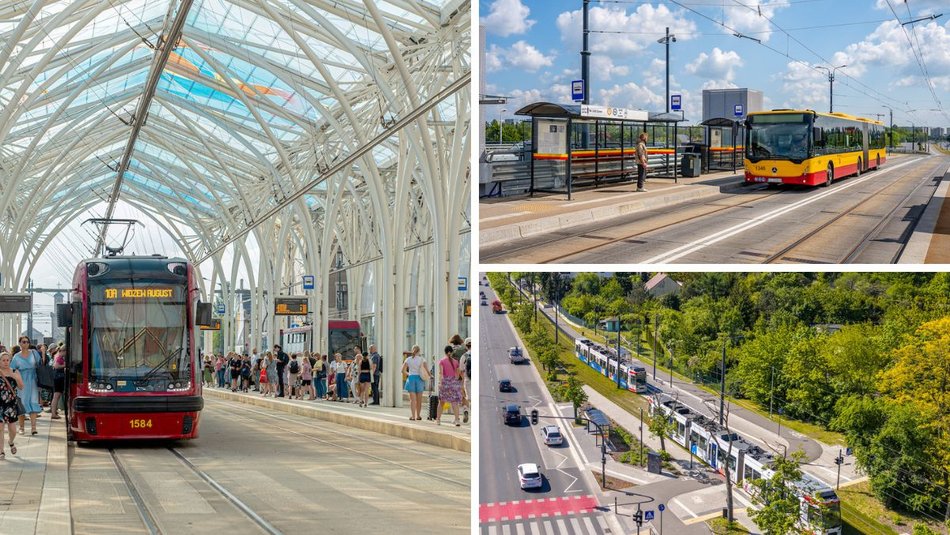 Łódź. Węzły przesiadkowe w Łodzi. MPK Łódź, pociągiem, a może rowerem miejskim? Podróżuj jak ci wygodnie!