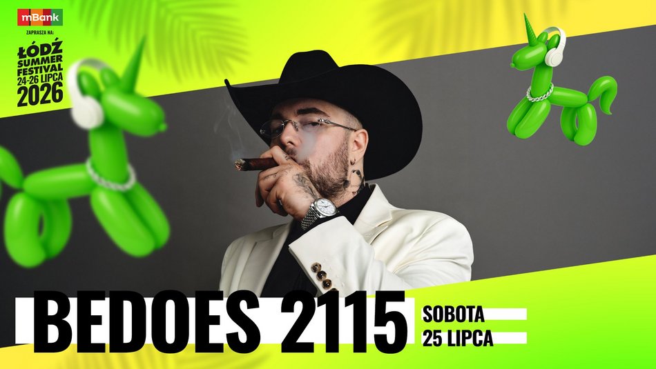 Bedoes 2115 na Łódź Summer Festival 2026. Wielki powrót do miasta!