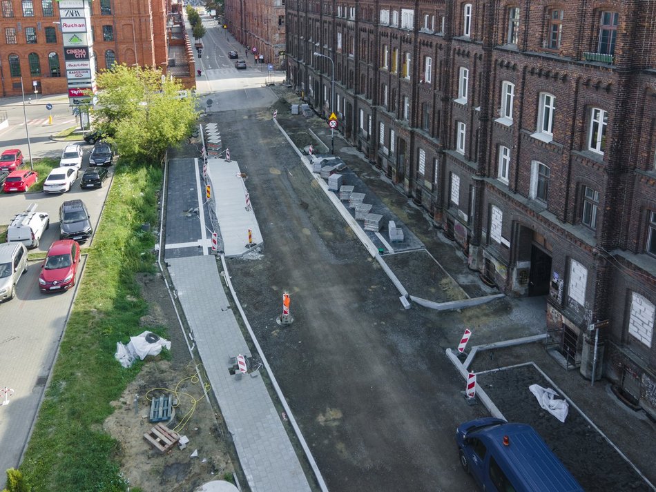 Remont ulicy Ogrodowej w Łodzi.