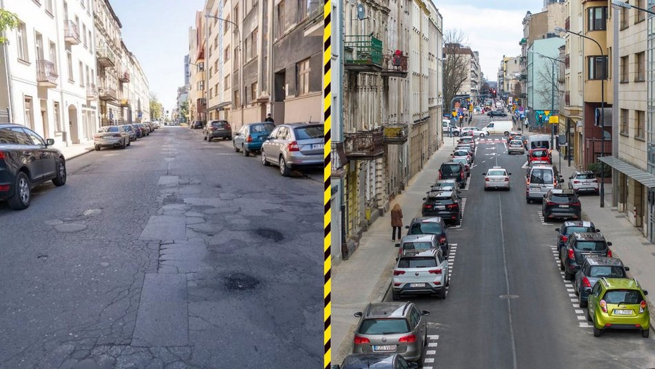 Łódź. Wielkie remonty dróg zmieniły Śródmieście Łodzi. Nowe jezdnie, chodniki i parkingi