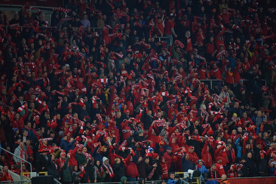 zdjęcia kibiców na trybunach