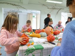 Wycinanie dyń w Ogrodzie Botanicznym w Łodzi