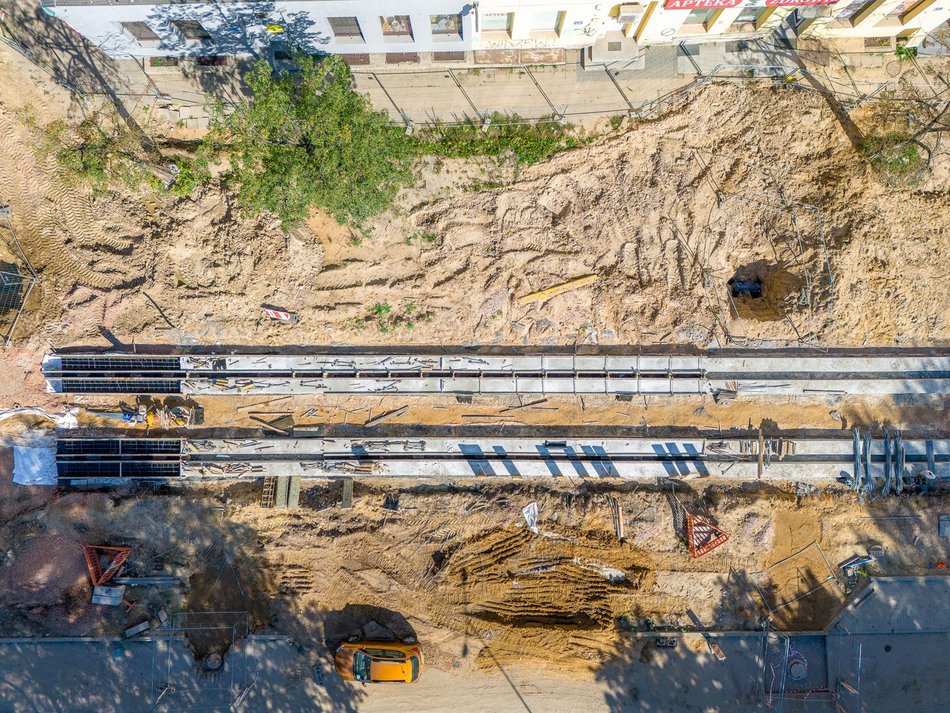 remontowana ulica Wojska Polskiego w Łodzi