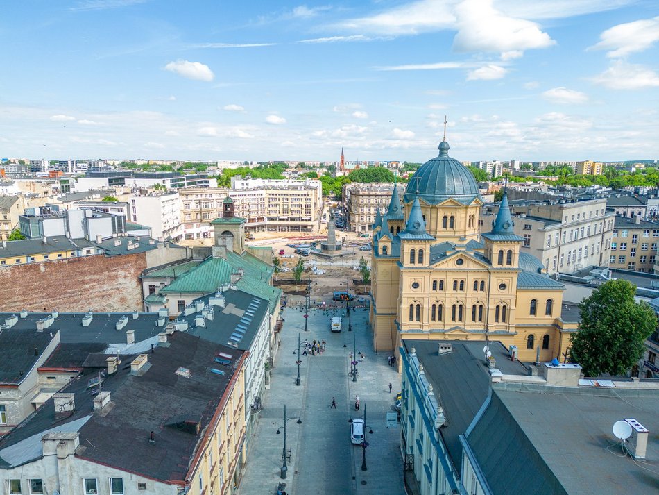 Plac Wolności w remoncie. Widok z drona