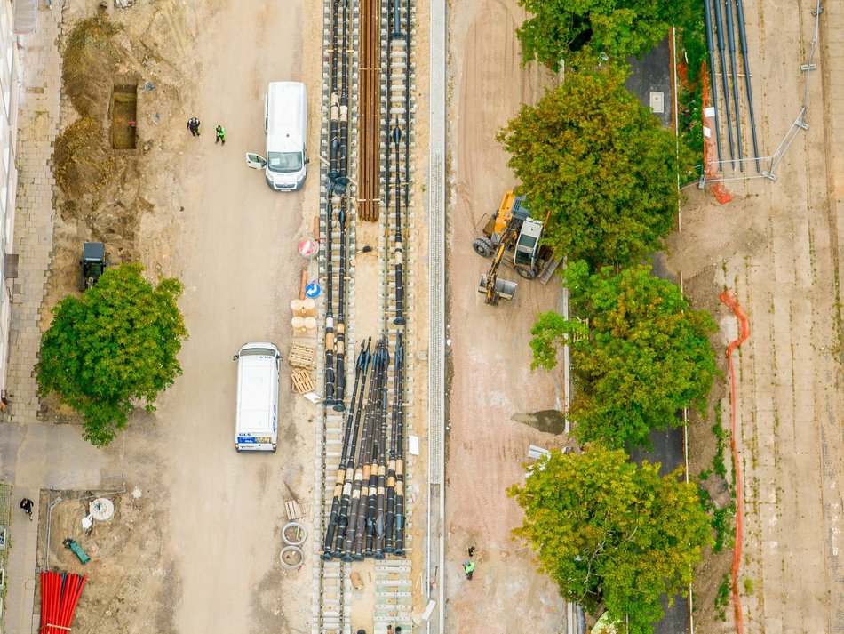 remont ulicy z lotu ptaka