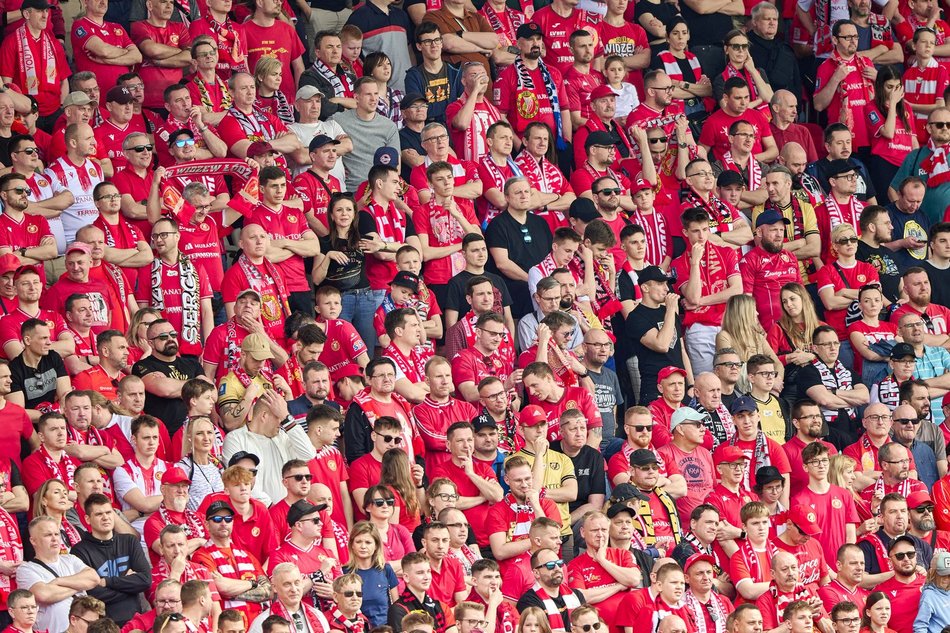 Kibice na meczu Widzewa Łódź