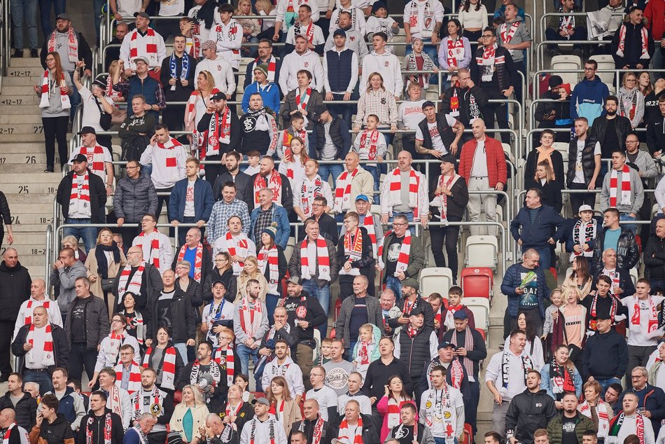 Kibice na meczu ŁKS Łódź - Arka Gdynia