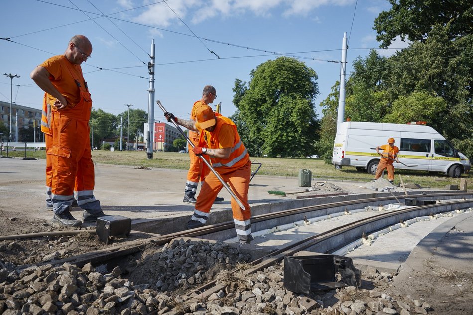 Najnowszy raport z remontu torowiska na rondzie Lotników Lwowskich