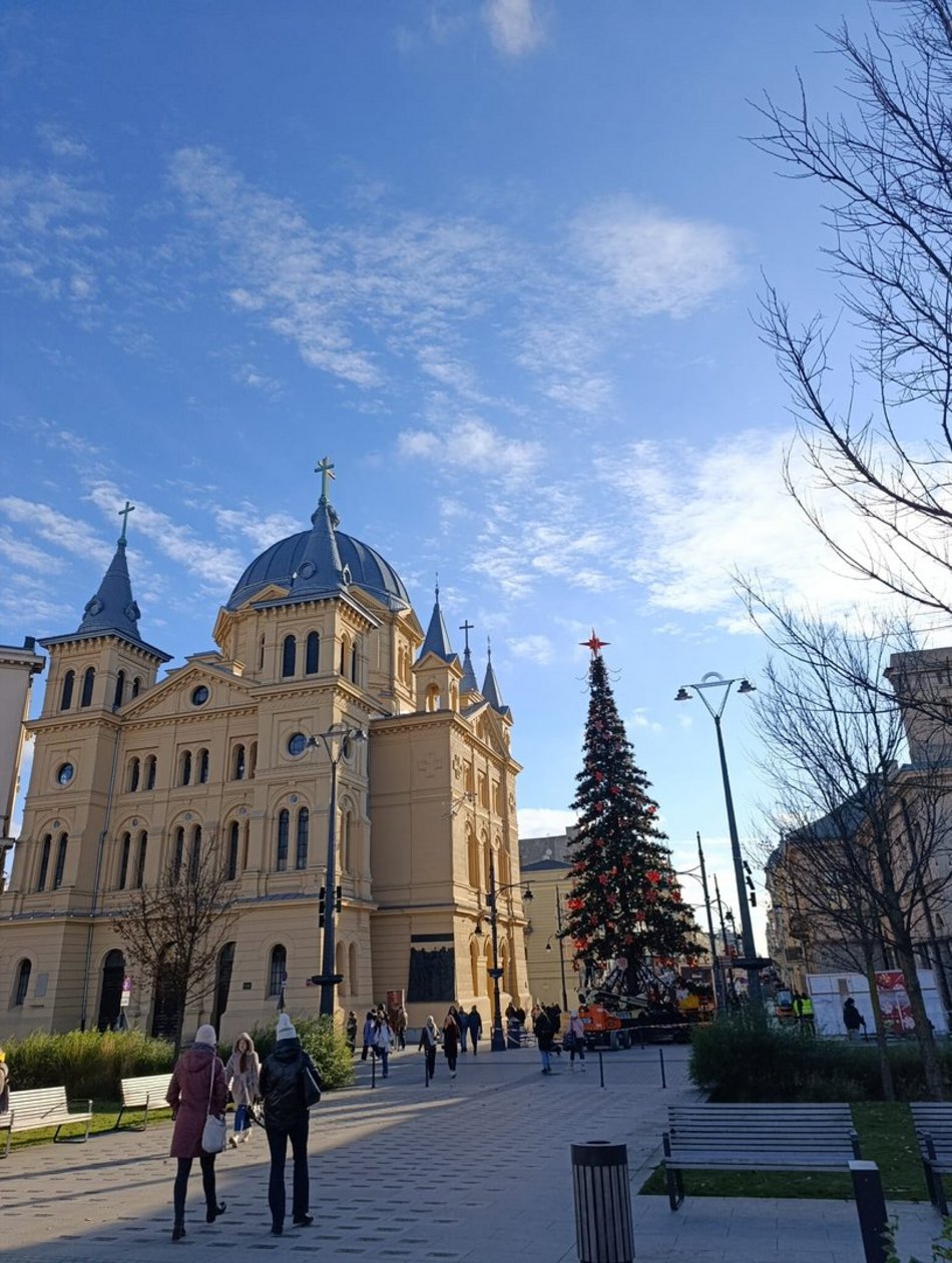 Łódź. Choinka na Piotrkowskiej prawie gotowa