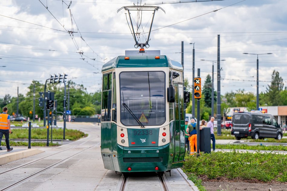 Tramwaj testowy MPK Łódź na Śmigłego-Rydza